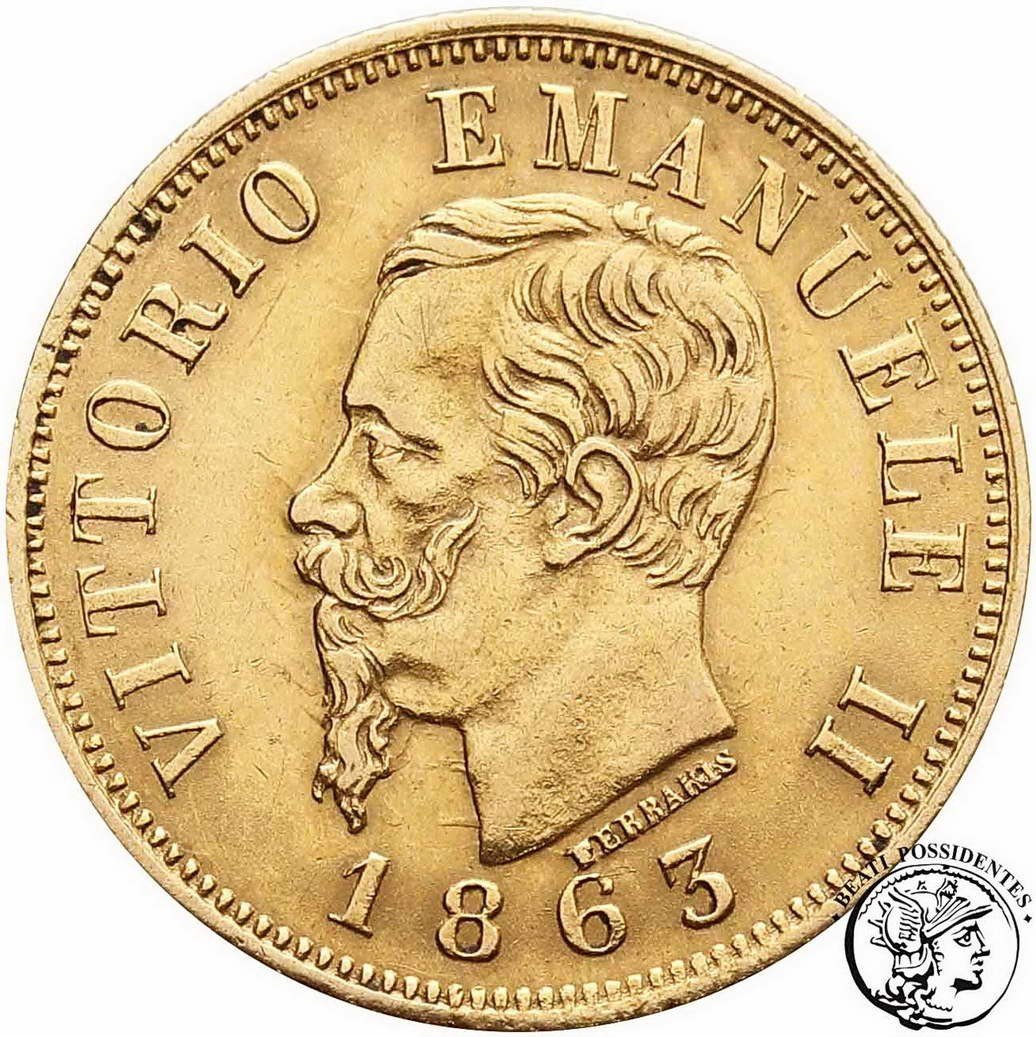 Włochy Wiktor Emanuel II 10 lirów 1863 st. 2-